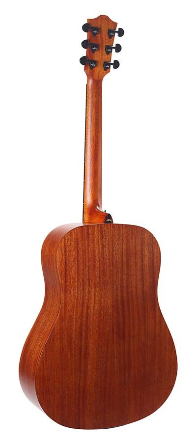 lefthanded dreadnought guitar, solid spruce top, mahogany b&s, amara ebony fb, natural-plastic free - Afbeelding 4