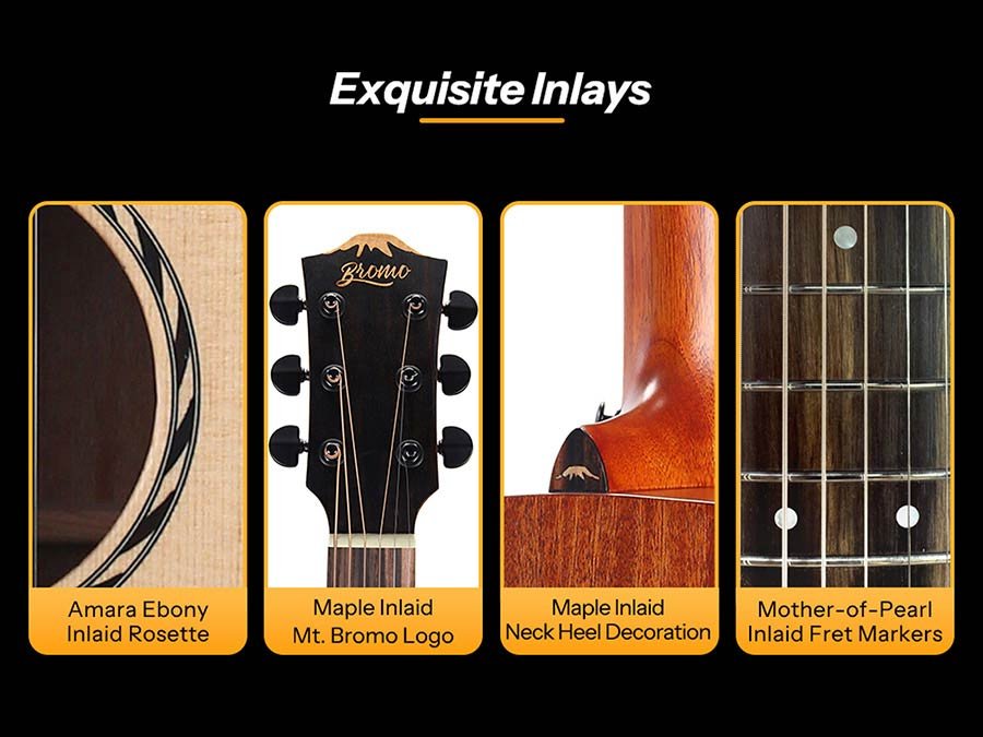 lefthanded dreadnought guitar, solid spruce top, mahogany b&s, amara ebony fb, natural-plastic free - Afbeelding 8