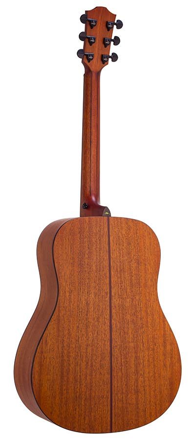 dreadnought guitar with solid mahogany top, mahogany back & sides, amara ebony fb, natural - Afbeelding 2