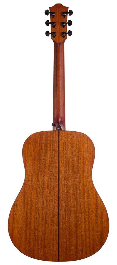dreadnought guitar with solid mahogany top, mahogany back & sides, amara ebony fb, natural - Afbeelding 4