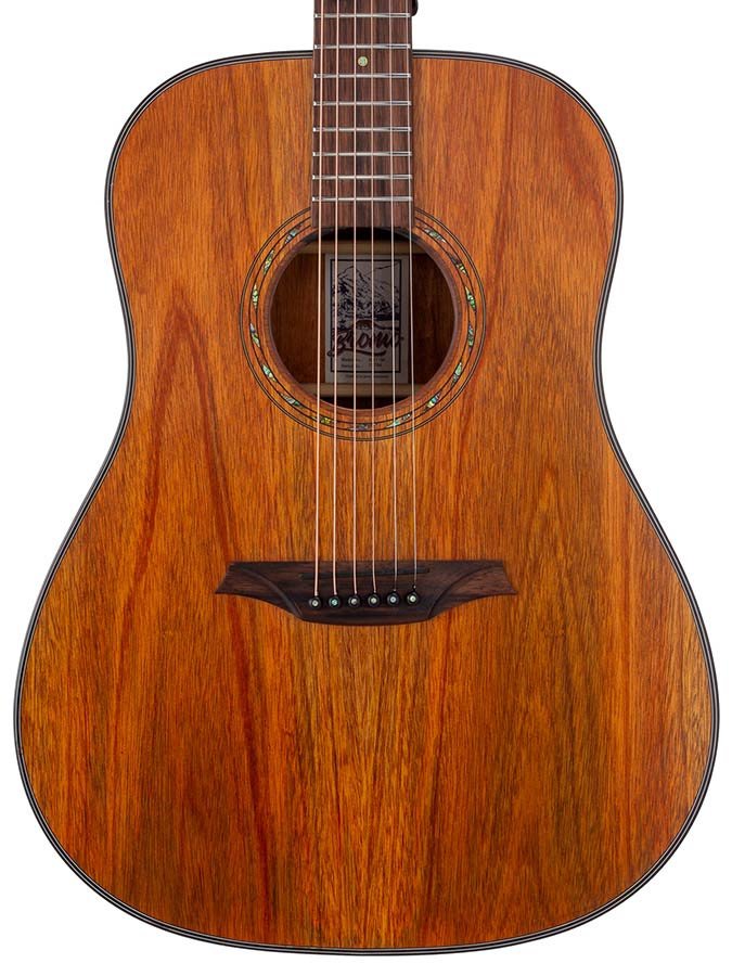 dreadnought guitar with solid mahogany top, mahogany back & sides, amara ebony fb, natural - Afbeelding 6