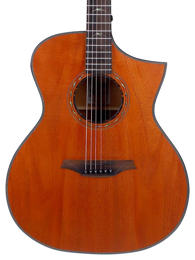 Hillside auditorium guitar with solid mahogany top, mahogany b&s, cutaway, amara ebony fb, natural - Afbeelding 6