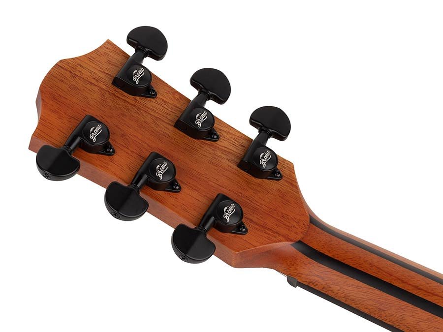 Hillside auditorium guitar with solid mahogany top, mahogany b&s, cutaway, amara ebony fb, natural - Afbeelding 9