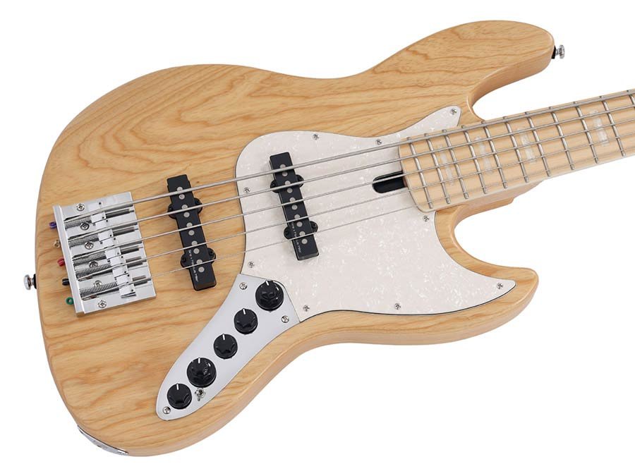 swamp ash reissue 5-string active bass guitar, natural satin - Afbeelding 5