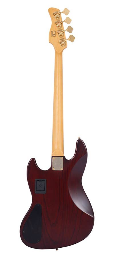 swamp ash + poplar burl 4-string active bass guitar, natural satin, incl. gigbag - Afbeelding 2