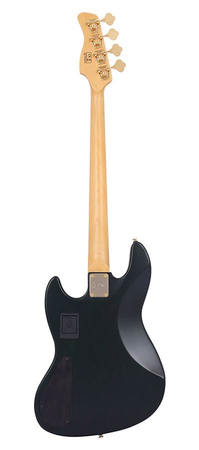 swamp ash + poplar burl 4-string active bass guitar, transparent green satin, incl. gigbag - Afbeelding 2