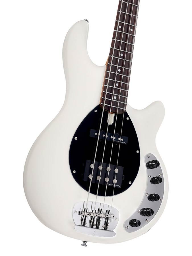 mahogany 4-string active bass guitar, antique white - Afbeelding 6