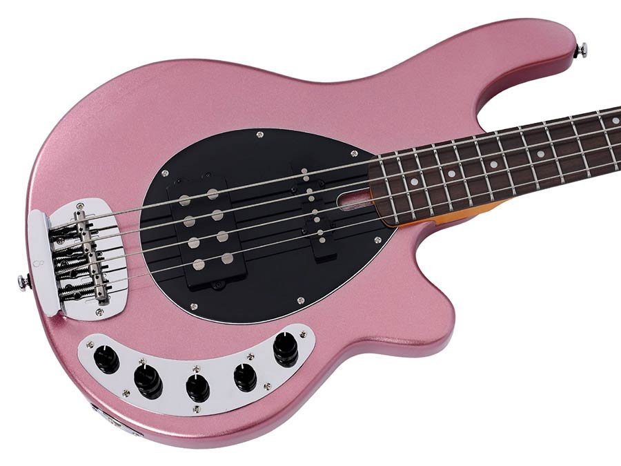mahogany 4-string active bass guitar, burgundy - Afbeelding 5