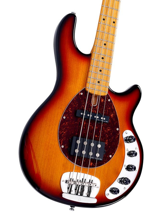 mahogany 4-string active bass guitar, 3 tone sunburst - Afbeelding 6