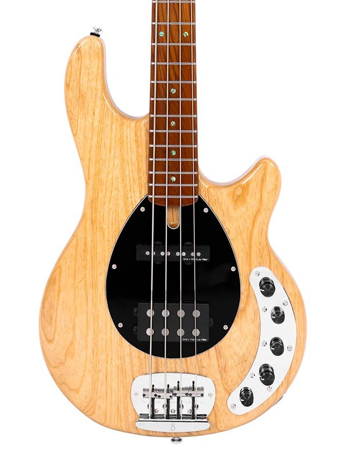 swamp ash 4-string active bass guitar, natural - Afbeelding 4