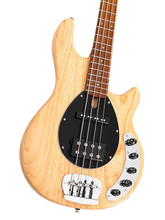 swamp ash 4-string active bass guitar, natural - Afbeelding 6