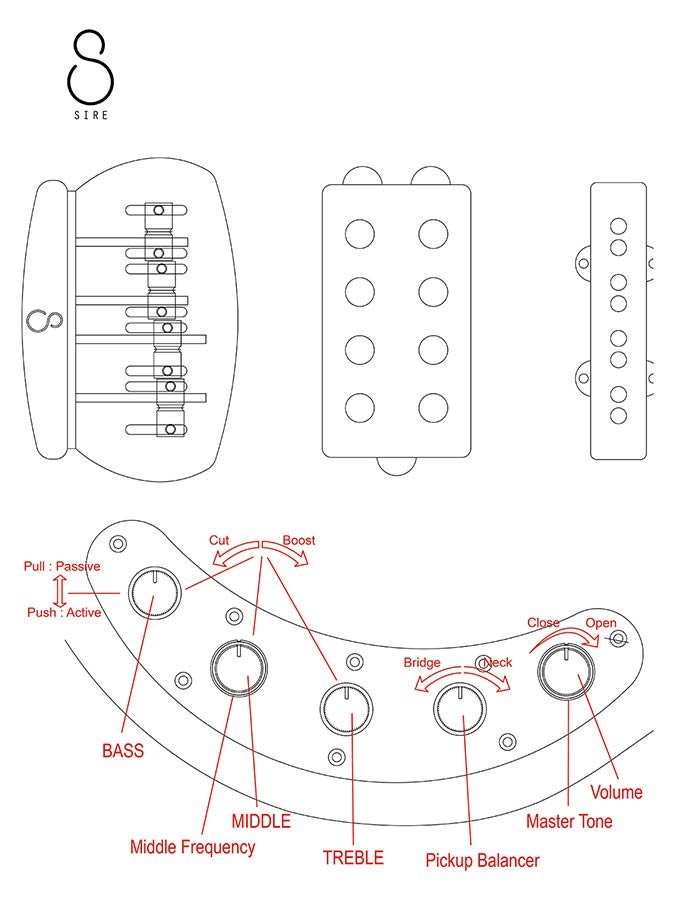 swamp ash 4-string active bass guitar, natural - Afbeelding 8