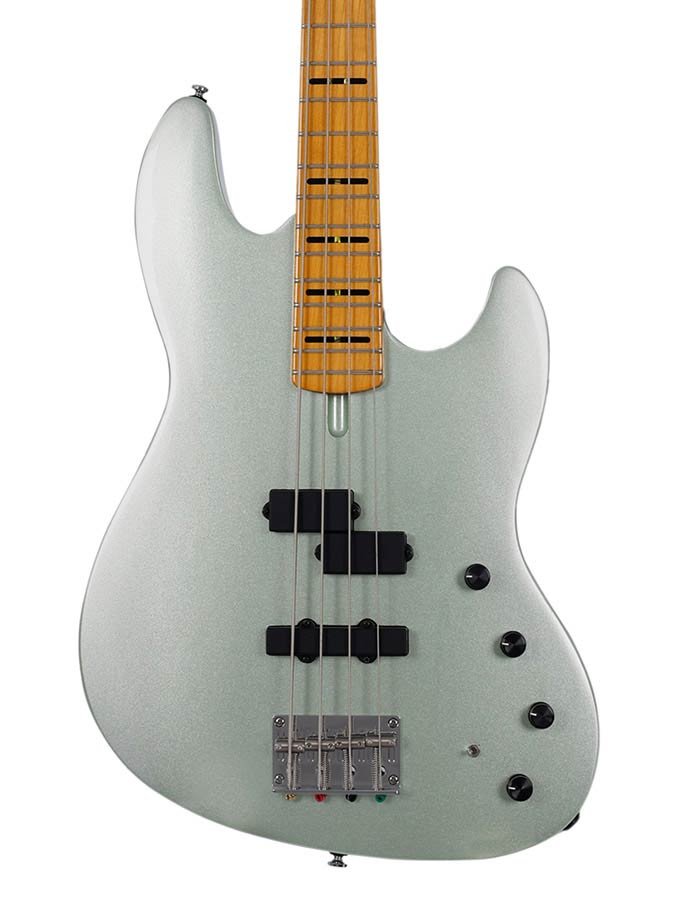 alder 4-string active bass guitar, surf green metallic - Afbeelding 4