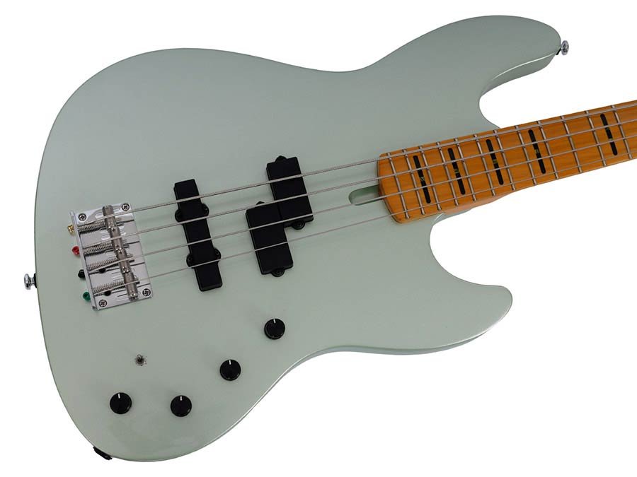 alder 4-string active bass guitar, surf green metallic - Afbeelding 5