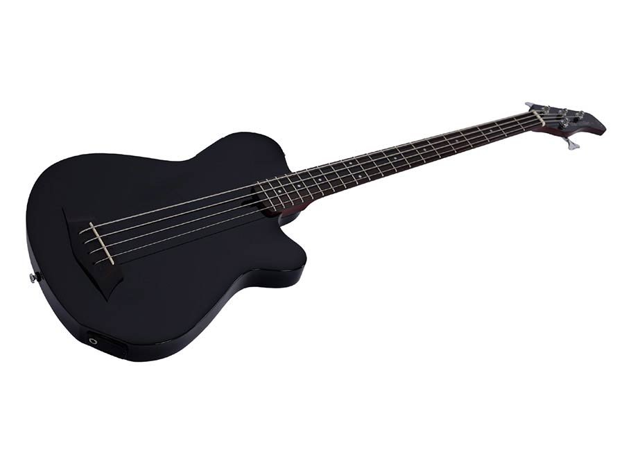 mahogany + spruce 4-string active bass guitar, black - Afbeelding 3