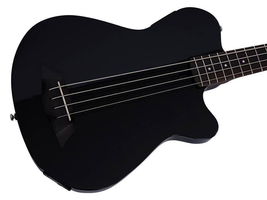 mahogany + spruce 4-string active bass guitar, black - Afbeelding 5