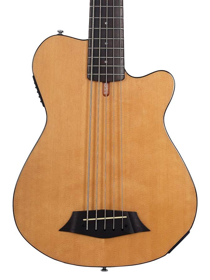 mahogany + spruce 5-string active bass guitar, natural - Afbeelding 4