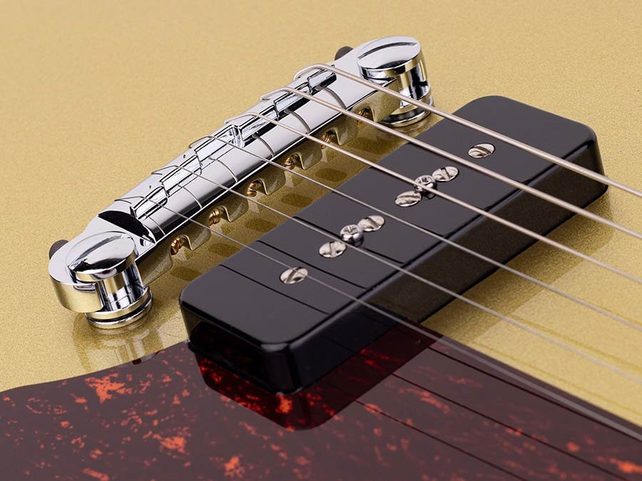 mahogany electric guitar L-style, gold top - Afbeelding 8