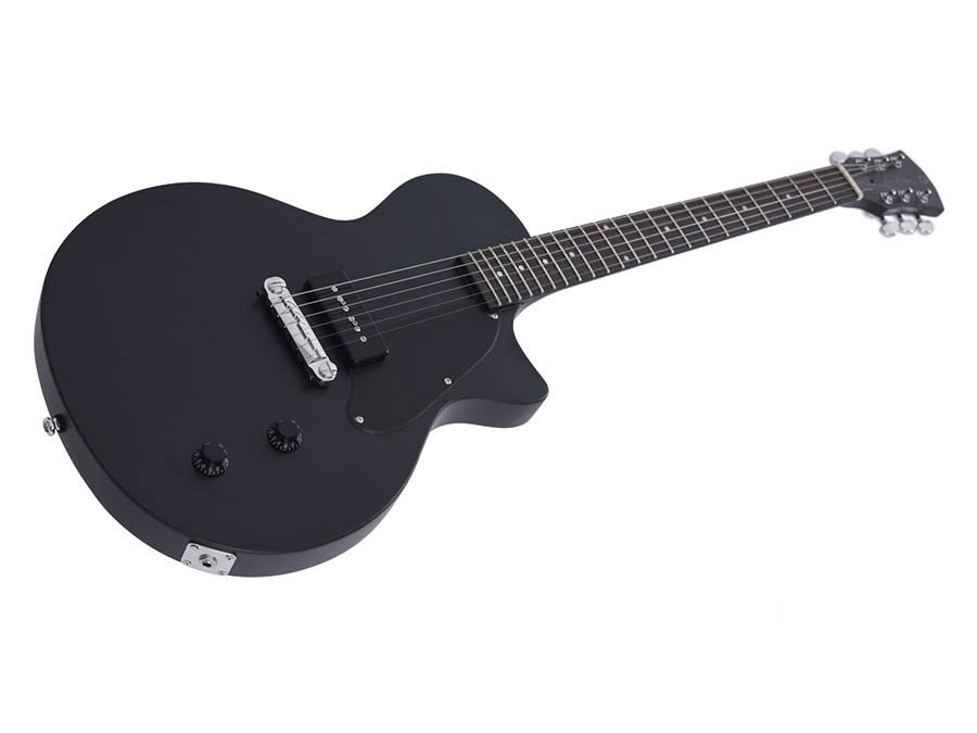 mahogany electric guitar L-style, black satin - Afbeelding 3