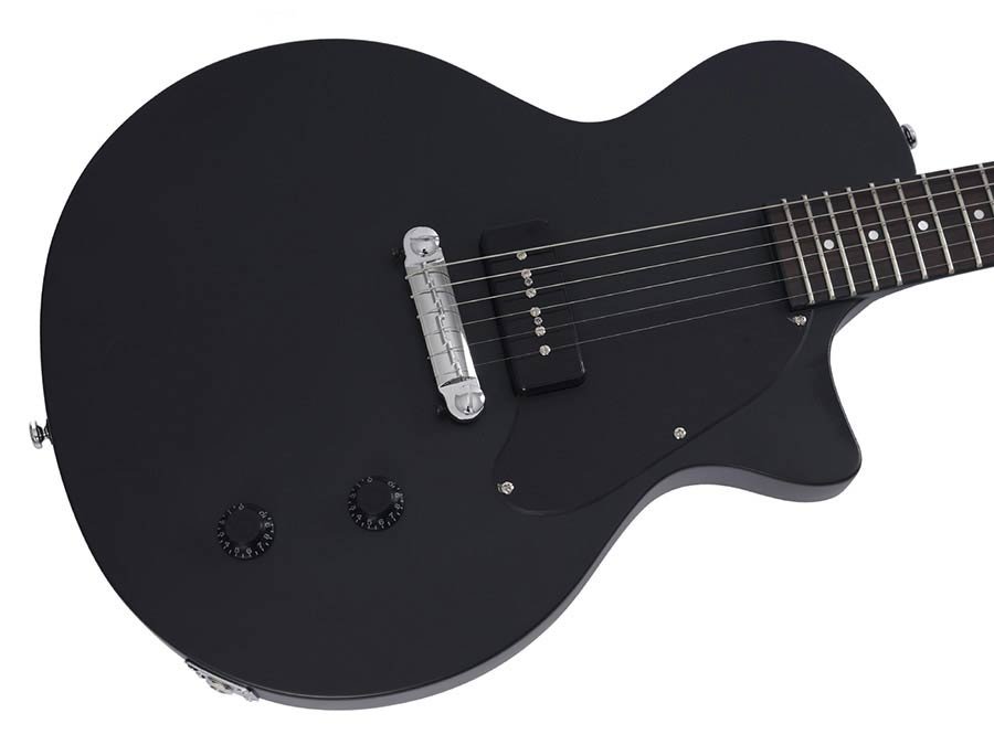mahogany electric guitar L-style, black satin - Afbeelding 5