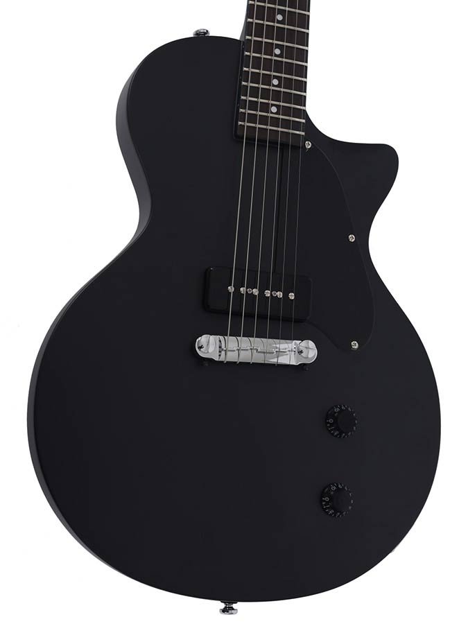 mahogany electric guitar L-style, black satin - Afbeelding 6