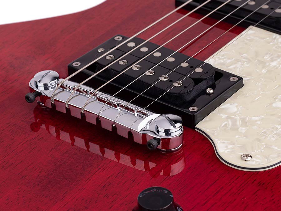 mahogany electric guitar L-style, cherry - Afbeelding 7