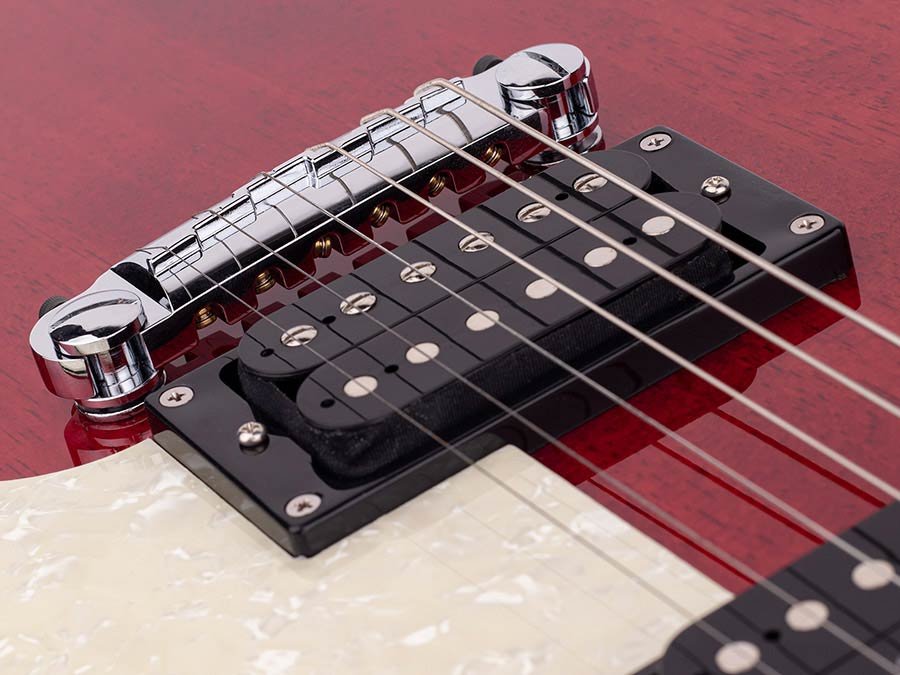 mahogany electric guitar L-style, cherry - Afbeelding 8