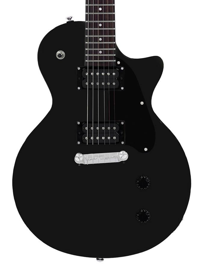 mahogany electric guitar L-style, black satin - Afbeelding 4