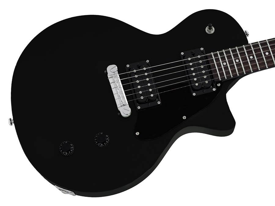 mahogany electric guitar L-style, black satin - Afbeelding 5