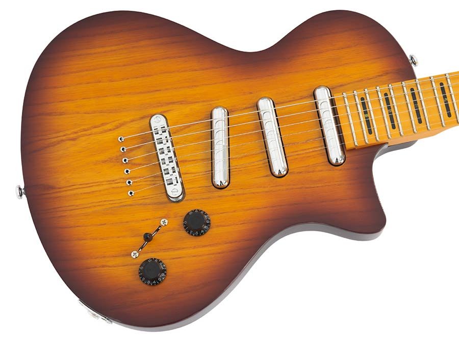 swamp ash + maple electric guitar L-style, tobacco sunburst satin - Afbeelding 5