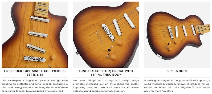 swamp ash + maple electric guitar L-style, tobacco sunburst satin - Afbeelding 9