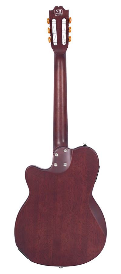 mahogany + cedar nylon string electric guitar, tobacco sunburst satin - Afbeelding 2