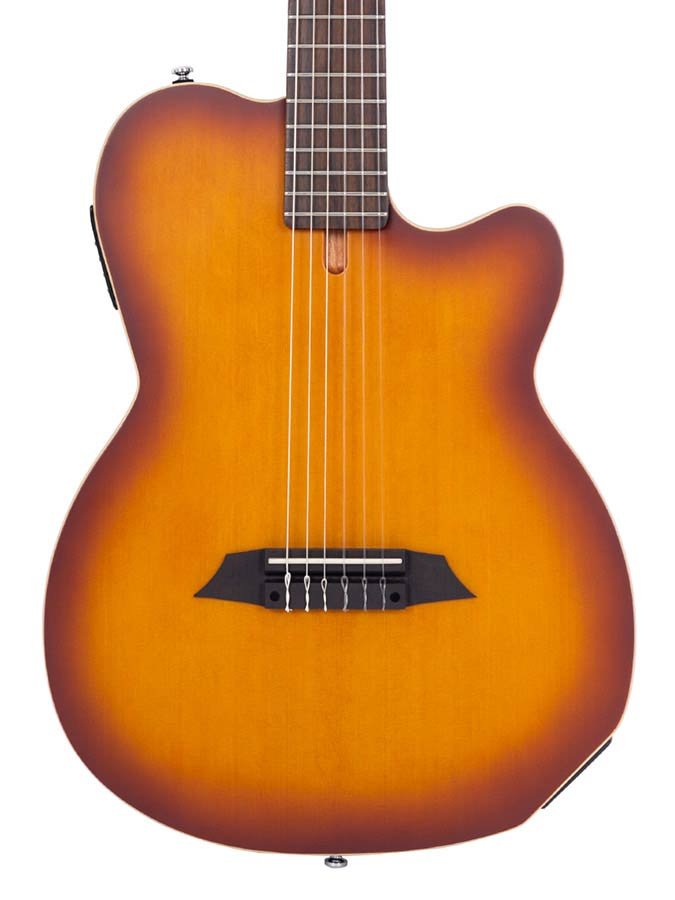 mahogany + cedar nylon string electric guitar, tobacco sunburst satin - Afbeelding 4