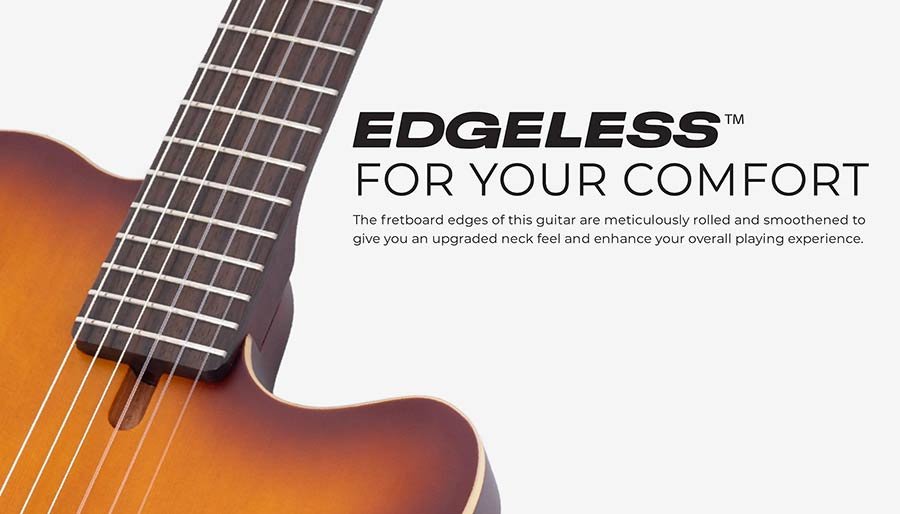 mahogany + cedar nylon string electric guitar, tobacco sunburst satin - Afbeelding 9
