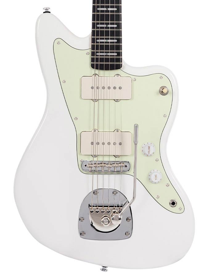 mahogany electric guitar J-style, white - Afbeelding 4