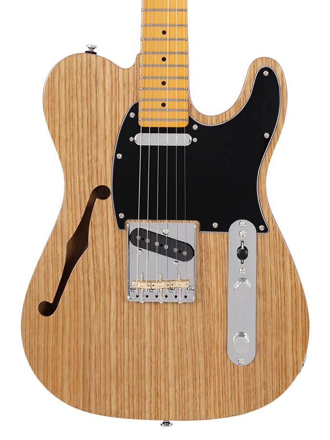 alder + ash chambered electric guitar T-style, natural - Afbeelding 4