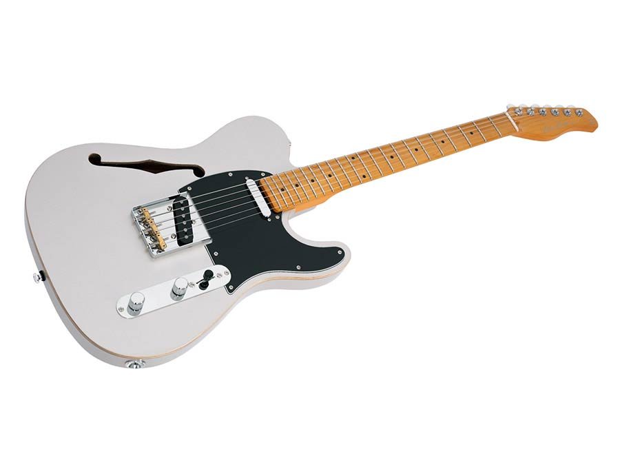 alder + ash chambered electric guitar T-style, silver - Afbeelding 3