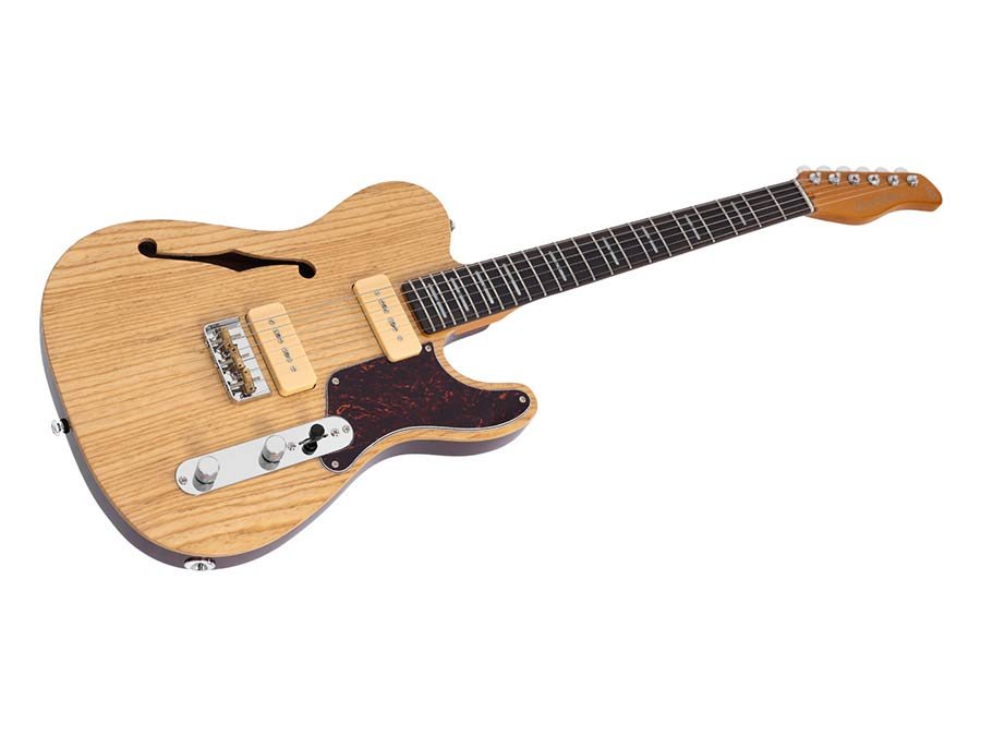 alder + ash chambered electric guitar T-style, natural - Afbeelding 3