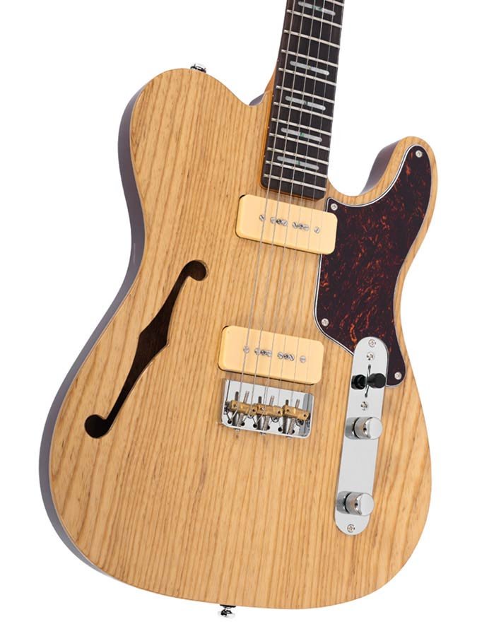 alder + ash chambered electric guitar T-style, natural - Afbeelding 6