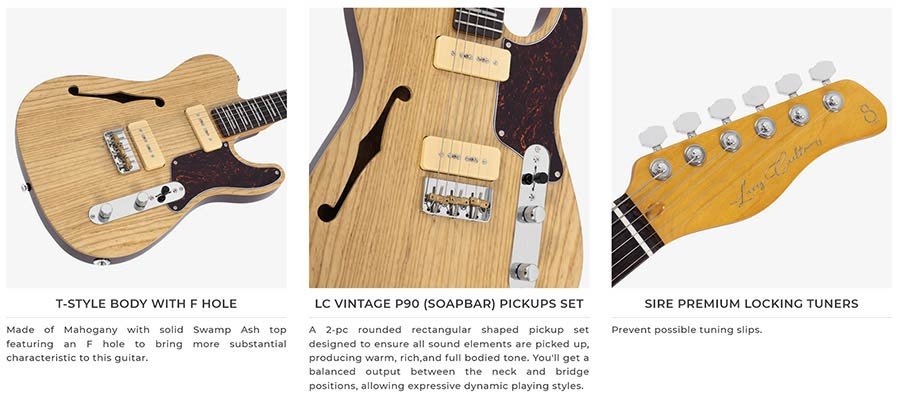 alder + ash chambered electric guitar T-style, natural - Afbeelding 9