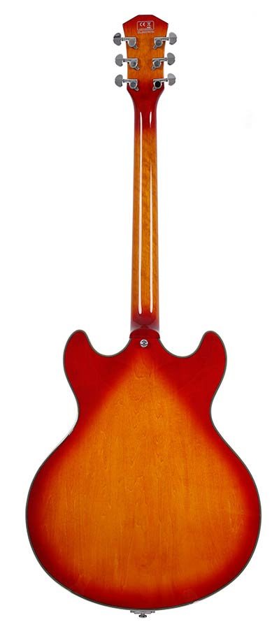 electric archtop guitar with tremolo, cherry sunburst - Afbeelding 2