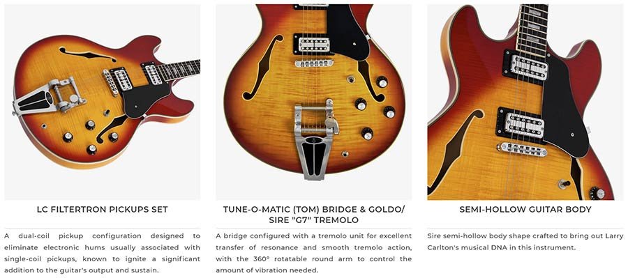 electric archtop guitar with tremolo, cherry sunburst - Afbeelding 12