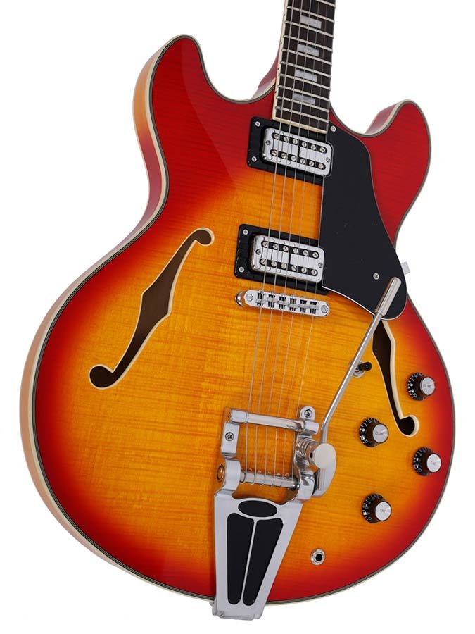 electric archtop guitar with tremolo, cherry sunburst - Afbeelding 6
