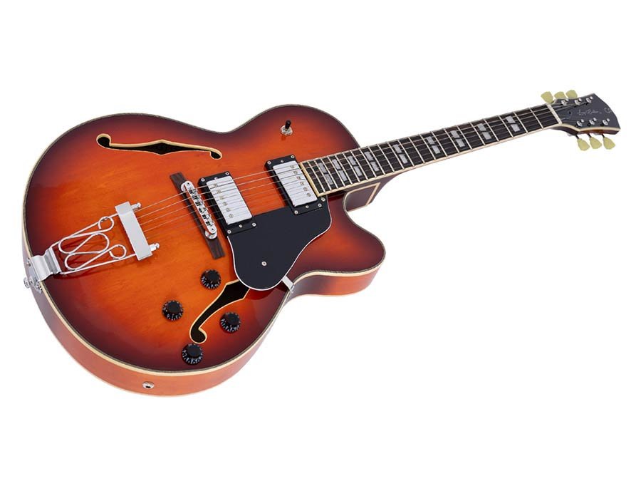 electric archtop guitar, tobacco burst - Afbeelding 3