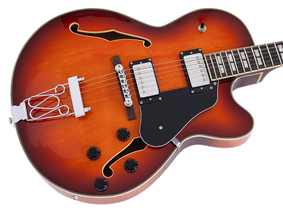 electric archtop guitar, tobacco burst - Afbeelding 5