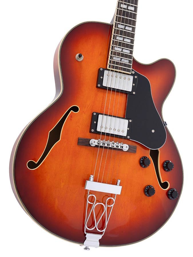 electric archtop guitar, tobacco burst - Afbeelding 6