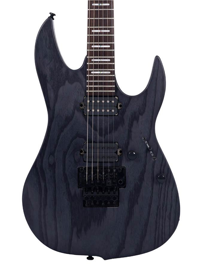 mahogany + ash electric guitar, transparent black satin - Afbeelding 4