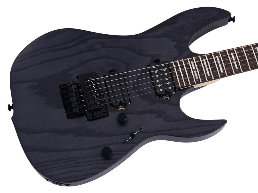 mahogany + ash electric guitar, transparent black satin - Afbeelding 5