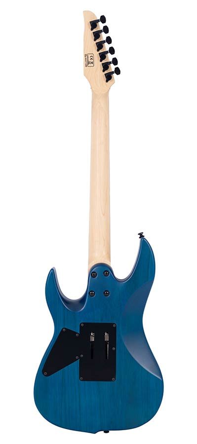 mahogany + ash electric guitar, transparent blue satin - Afbeelding 2