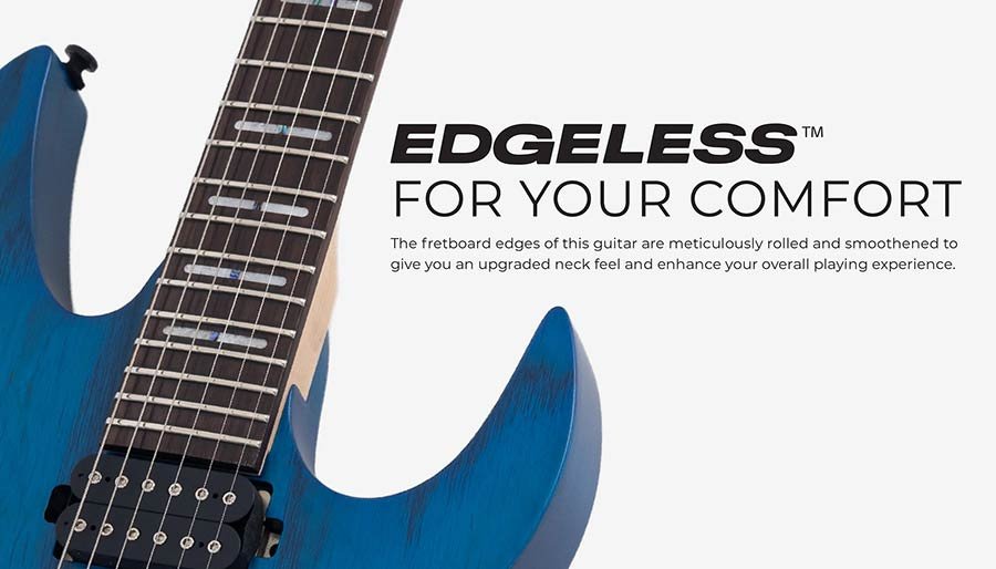 mahogany + ash electric guitar, transparent blue satin - Afbeelding 12
